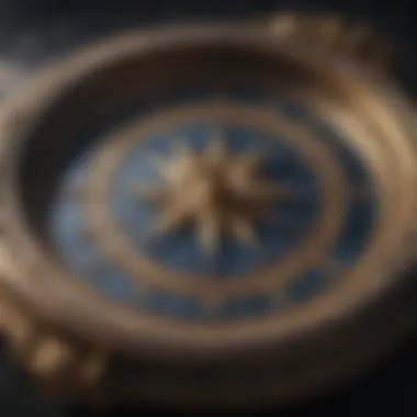 Navigating the Stars: Astrological Compass A compass with astrological symbols around it