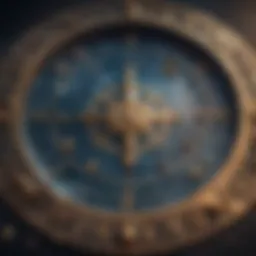 Detailed representation of zodiac signs in a celestial map