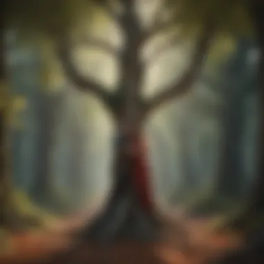 Unity and Growth in Lovers Path Tarot Illustration of two intertwined trees representing unity and growth