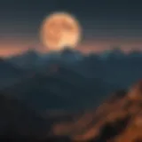 Majestic Moon Rising Over Silhouetted Mountains Majestic Moon Rising Over Silhouetted Mountains