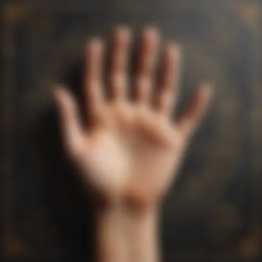 An ancient palmistry chart illustrating various lines and their meanings