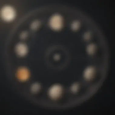 Celestial Cycle: Moon Phases Wheel Moon Phases Wheel Illustration