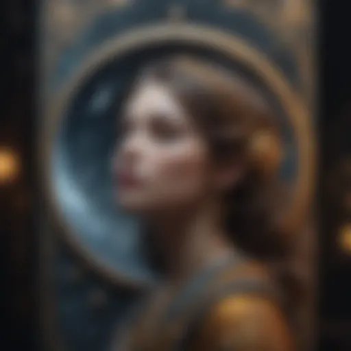 Mystical Tarot Card with Moon Symbol