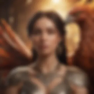 Scorpio Woman with a Phoenix Rising in the Background