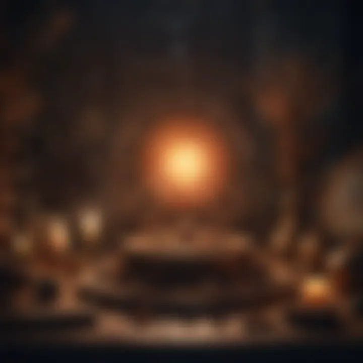 A serene setting illustrating the practice of astrology and witchcraft