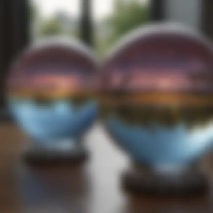 A close-up of crystal balls reflecting light, symbolizing clarity and foresight.