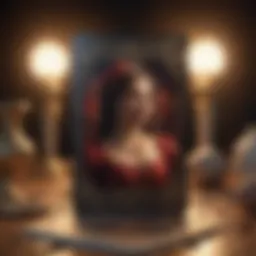 Symbolic representation of a tarot card spread focused on love