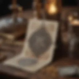 Scorpio zodiac symbol intertwined with Tarot cards