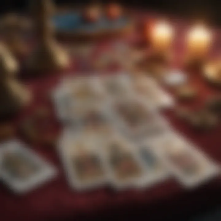 Tarot Card Spread on Velvet Table