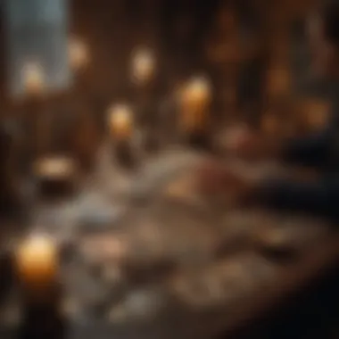 Creating the Ideal Tarot Reading Space A serene setting with candles and tarot cards, creating a calming atmosphere for reading