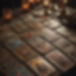 A mystical deck of tarot cards laid out on a table, inviting exploration.