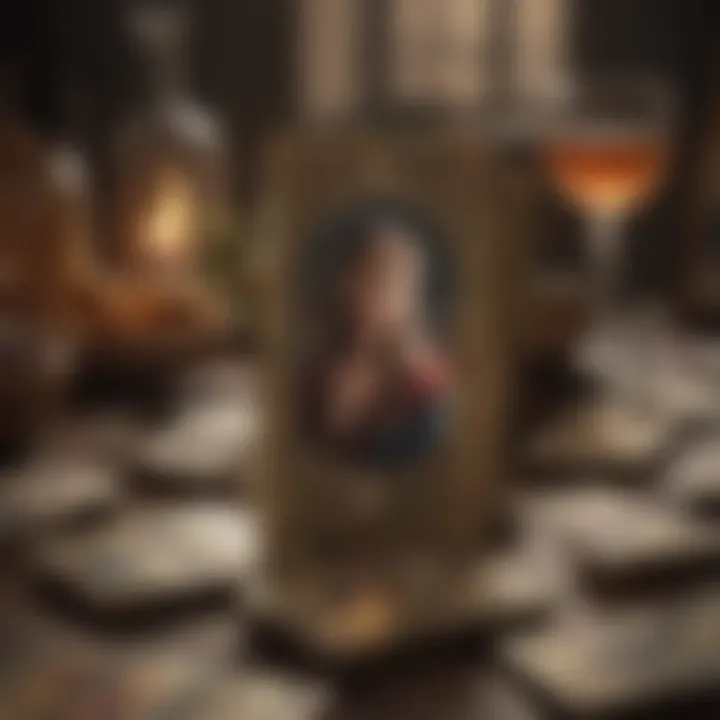 A digital device displaying tarot cards and insights