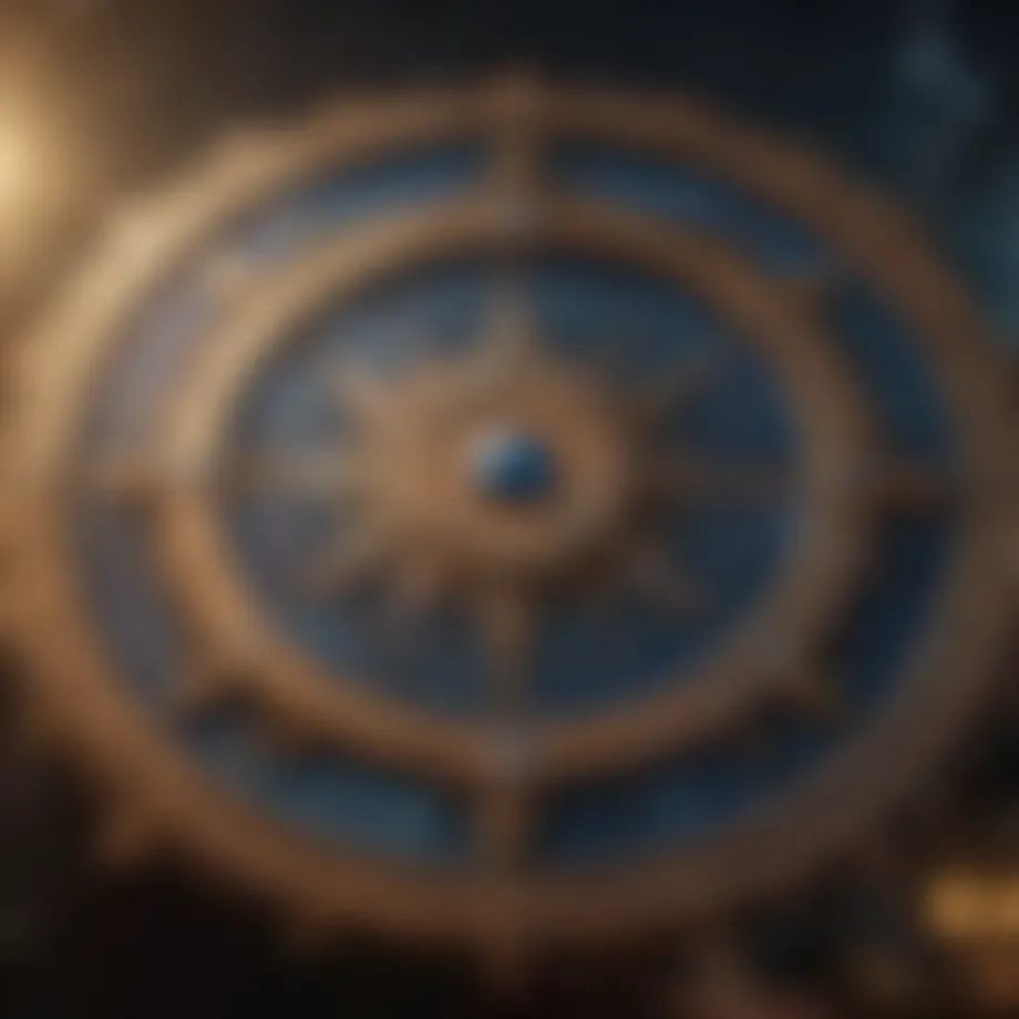 Astrological symbols on a celestial background