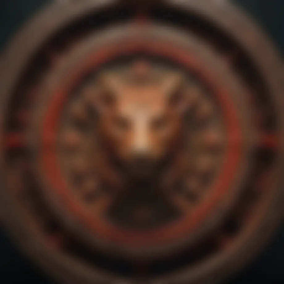 Artistic representation of the Chinese zodiac wheel