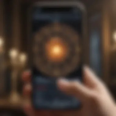 Horoscope Text Messages on Smartphone A smartphone displaying horoscope text messages.