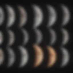 Lunar phases illustrated in a celestial diagram