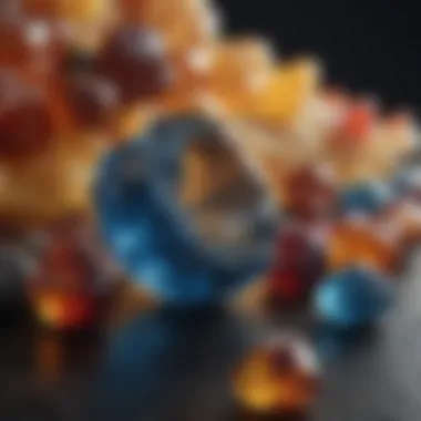 An artistic representation of semi-precious stones in various cultural contexts, highlighting their significance.
