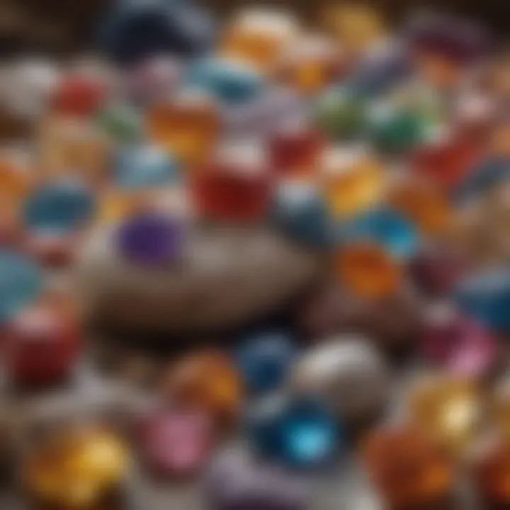 A market scene showing the vibrant trade of semi-precious stones, reflecting current consumer trends.