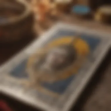 Tarot Card Symbolism Close-up of tarot cards detailing their rich symbolism