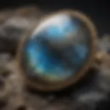 Close-up view of labradorite showcasing its unique play of color