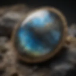 Close-up view of labradorite showcasing its unique play of color