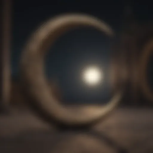 A crescent moon symbolizing the beginning of Ramzan