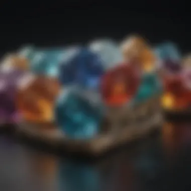 A beautifully arranged display of various types of Gemini gemstones