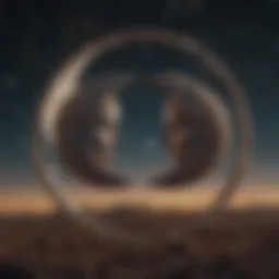 The duality of Gemini moon sign represented through celestial imagery