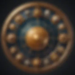 An artistic representation of the twelve zodiac signs arrayed in a celestial formation.