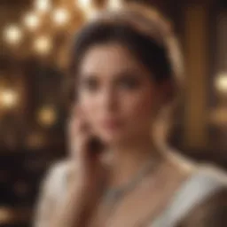 Elegant Woman Messaging on Phone