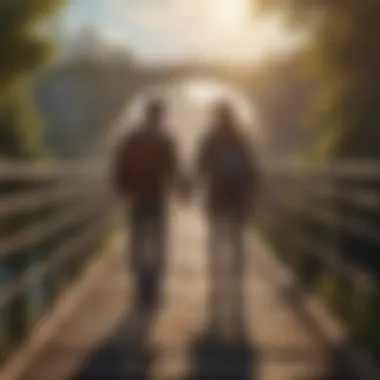 Bridging Connections Illustration symbolizing communication as a bridge between friends