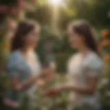 The Blossoming Friendship Illustration depicting friendship as a flourishing garden