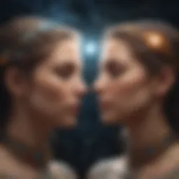 Illustration depicting the cosmic connection of twin flames