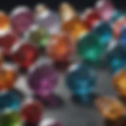 A colorful array of personal gemstones representing different astrological signs