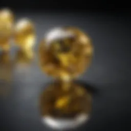 Radiant yellow sapphire reflecting natural light