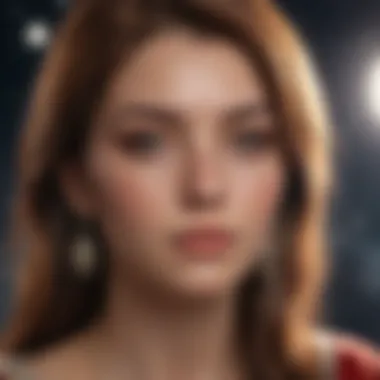 A person contemplating astrology with celestial elements