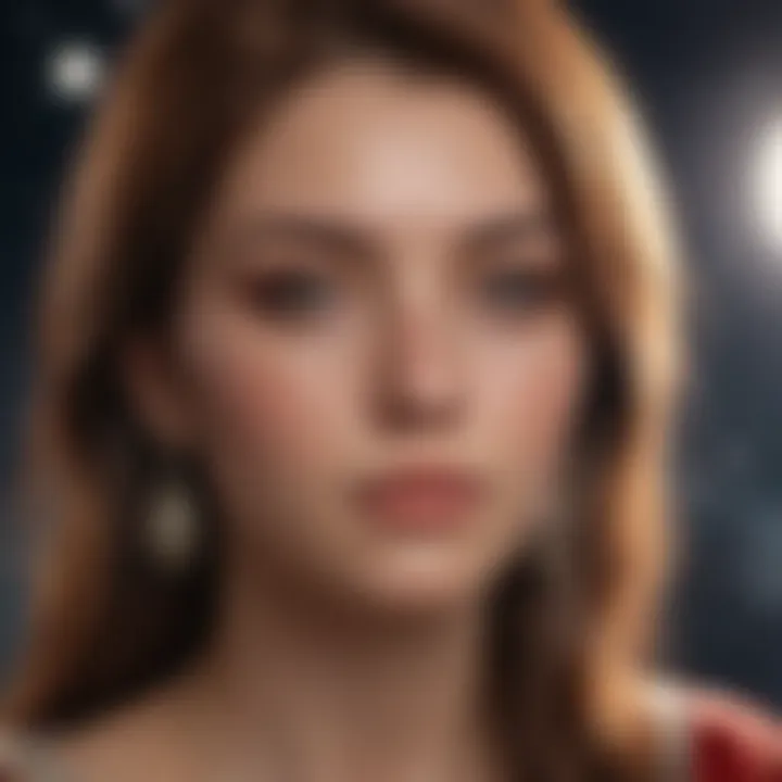 A person contemplating astrology with celestial elements